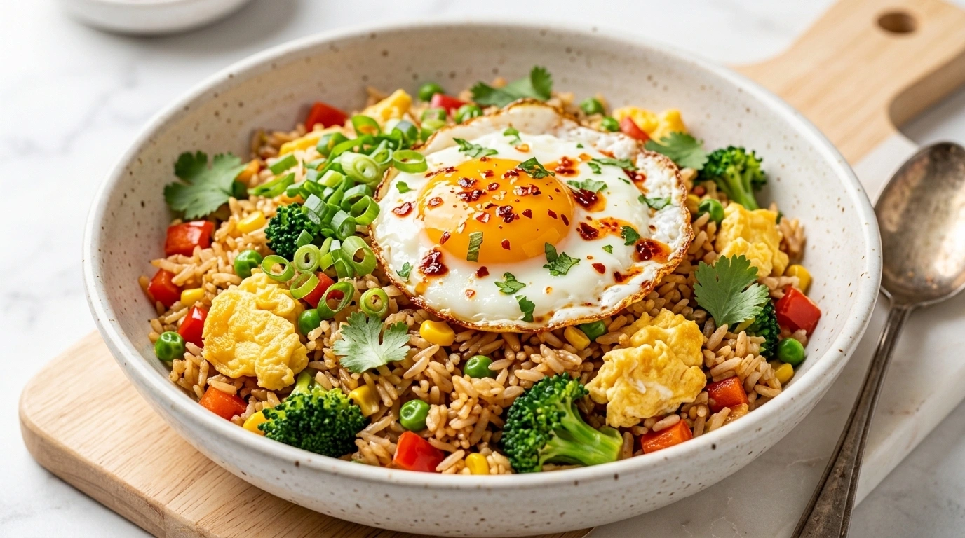 "Töm kylen"-wok med ris och ägg